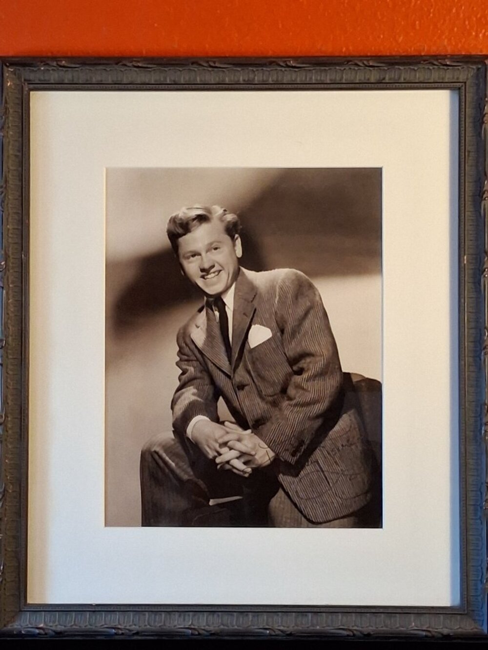 Vintage Mickey Rooney Portrait with Frame and Signature